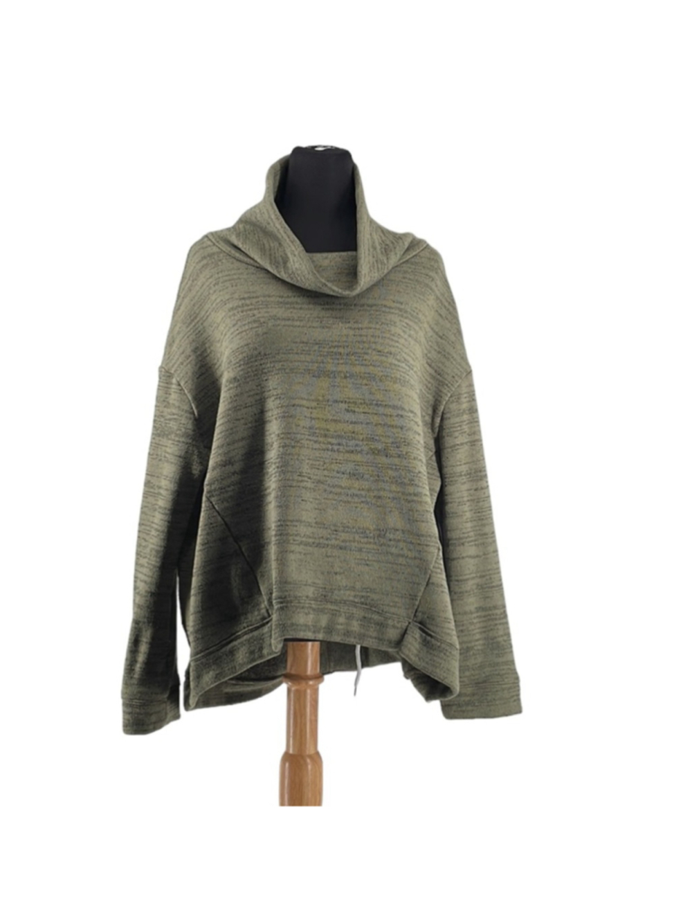 Anthropologie Saturday Sunday space dye green cowl neck sweater oversized sz m